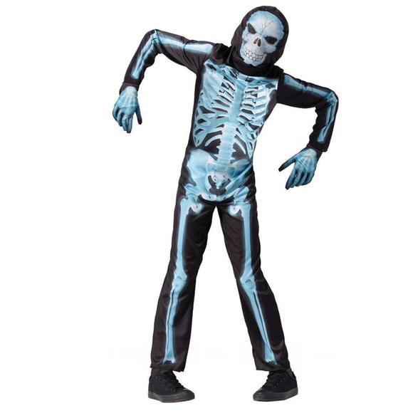 NEW Boys Girls Hyde & Eek X-Ray SKELETON Halloween Costume Size Large 12/14 - Picture 3 of 3